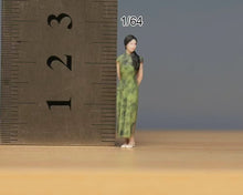 Load image into Gallery viewer, 1:64 Painted Figure Model Miniature Resin Diorama Sand Qipao Beauty Lady Girl A