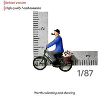 Load image into Gallery viewer, 1:64 Painted Figure Mini Model Miniature Resin Diorama Sand Bicycle Rural Outing