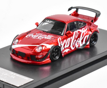Load image into Gallery viewer, SW 1:64 Red Coke 911 RWB 993 Racing Sports Model Diecast Metal Car New Collection