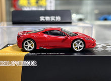 Load image into Gallery viewer, TOC 1:64 Red Silver Rims 458 Speciale Sports Model Diecast Metal Car New Collection