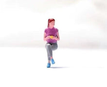 Load image into Gallery viewer, 1:64 Painted Figure Model Miniature Resin Diorama Sand Man Lady Sitting Bench New