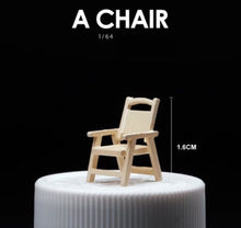 Load image into Gallery viewer, 1:64 Painted Figure Mini Model Toy Miniature Car Scenes Resin Wood colored Chair