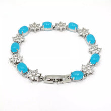 Load image into Gallery viewer, Nature Jade Beaded Bracelet Jewelry Blessing Lucky Fortune Gift For Her Blue SS