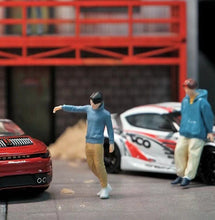 Load image into Gallery viewer, 1:64 Painted Figure Mini Model Miniature Car Scenes Resin Casual Hoddie Man Boy