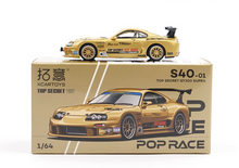 Load image into Gallery viewer, Poprace 1:64 Gold Supra GT300 Top Secret Sports Model Diecast Metal Car New Collection