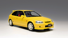 Load image into Gallery viewer, MH 1:18 Yellow JDM Civic Type R EK9 Hatchback Engine Model Diecast Metal Car