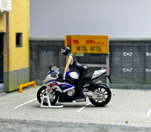 Load image into Gallery viewer, CM 1:64 S1000RR Racing Sports Hot Lady Figure Model Diecast Metal Motorcycle
