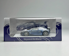 Load image into Gallery viewer, LJM 1:64 Blue White Chiron Veyron Racing Sports Model Diecast Resin Car New