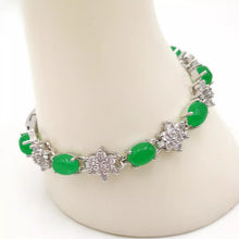 Load image into Gallery viewer, Nature Jade Beaded Bracelet Jewelry Blessing Lucky Fortune Gift For Her Green a