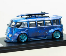 Load image into Gallery viewer, Liberty 1:64 Blue VW T1 Camper Van Bus Kombi Dragon Model Diecast Metal Car