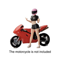 Load image into Gallery viewer, 1:64 Painted Figure Mini Model Toy Miniature Car Scenes Resin Pink Helmet Girl