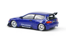 Load image into Gallery viewer, Poprace 1:64 Blue Civic EG6 SIR Pandem Hatchback Model Diecast Metal Car New Collection