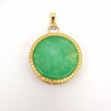 Load image into Gallery viewer, Nature Jade Round Peace Pendant Necklace Gift Jewelry charm Blessing Fortune