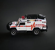 Load image into Gallery viewer, MK 1:64 White H2 Fire Dep. Rescue Vehicle ORV Model Diecast Metal Car New Collection
