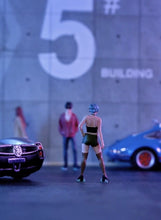 Load image into Gallery viewer, 1:64 Painted Figure Mini Model Miniature Resin Diorama Toy Blue Hair Beauty Girl