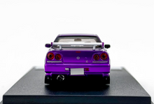 Load image into Gallery viewer, Mortal 1:64 Purple Skyline GTR ER34 25GT-t Sports Model Diecast Metal Car New Collection