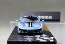 Load image into Gallery viewer, TOC 1:64 Ice Blue 488 Pista Coupe Sports Model Diecast Metal Car New Collection