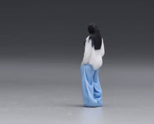 Load image into Gallery viewer, 1:64 Painted Figure Model Miniature Resin Girl Lady Woman Blue Wide-leg Pants