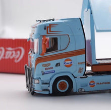 Load image into Gallery viewer, 1:64 Scania S730 Gulf Enclosed Double Deck Truck Model Diecast Metal Car New