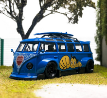 Load image into Gallery viewer, 1:64 Flame Blue VW T1 Van Camper Bus Kombi Sports Model Diecast Metal Car New Collection