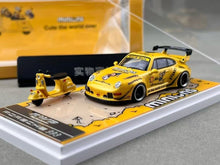 Load image into Gallery viewer, ZJWJ 1:64 Yellow RWB 993 Motorcycle Sports Model Diecast Metal Car New Collection