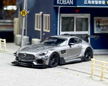 Load image into Gallery viewer, RM 1:64 Silver AMG GTS Widebody Racing Sports Model Diecast Metal Car New Collection