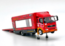 Load image into Gallery viewer, UM 1:64 Red 500 HINO EVA Ranger Transporter Truck Model Diecast Metal Car