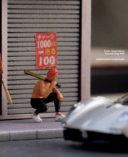 Load image into Gallery viewer, 1:64 Painted Figure Mini Model Miniature Resin Diorama BaseballBat Squatting Boy