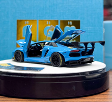 Load image into Gallery viewer, PGM 1:64 Blue Aventador LP700-4 LB Round Sports Model Diecast Metal Car New Collection