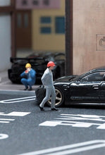 Load image into Gallery viewer, 1:64 Painted Figure Mini Model Toy Miniature Car Scenes Resin Man Worker in Grey