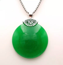 Load image into Gallery viewer, Nature Jade Peace Round Pendant Necklace Gift Jewelry charm Blessing Lucky new b