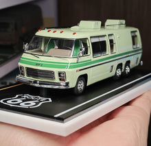 Load image into Gallery viewer, MK 1:64 Green HEC GMC Motor Home Road Trip RV Van Model Diecast Resin Car New Collection