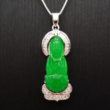 Load image into Gallery viewer, Nature Jade Guanyin Pendant Necklace Gift Jewelry charm Blessing Fortune New ff