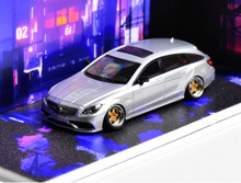 Load image into Gallery viewer, MJ 1:64 HEC Silver Black CLS 63 VIP Wagon Sports Model Diecast Metal Car New Collection
