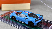 Load image into Gallery viewer, U2 1:64 Blue Novitec 488 Pista Racing Sports Model Diecast Resin Car Box New