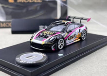 Load image into Gallery viewer, EM 1:64 Black Sunflower 911 GT3 RS Sports Model Diecast Metal Car New Collection