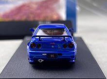 Load image into Gallery viewer, FUJI 1:64 JDM Blue Skyline GTR R34 Z-Tune Sports Model Diecast Metal Car New Collection