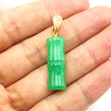 Load image into Gallery viewer, Nature Jade Green Bamboo Pendant Necklace Gift Jewelry charm Blessing Lucky New