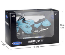 Load image into Gallery viewer, WELLY 1:18 2002 Blue Trophy Racing Sports Model Diecast Metal Motorcycle