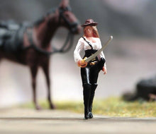 Load image into Gallery viewer, 1:64 Painted Unpainted Figure Model Miniature Resin Diorama Sand Sword Girl Lady