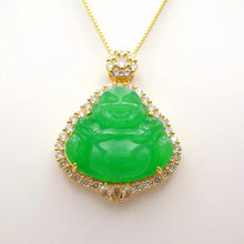 Load image into Gallery viewer, Nature Jade Laughing Budha Pendant Necklace Gift Jewelry charm Blessing Lucky S