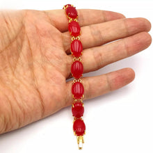 Load image into Gallery viewer, Nature Jade Beaded Bracelet Jewelry Blessing Lucky Fortune Gift For Her Red c