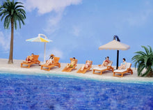 Load image into Gallery viewer, 1:64 Painted Figure Model Miniature Resin Diorama Beach Chair Bikini Seaside Toy Collection