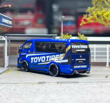 Load image into Gallery viewer, Tarmac 1:64 Blue Hiace Widebody Van TOYO Sports Model Diecast Metal Car New Collection