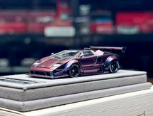 Load image into Gallery viewer, Topart 1:64 Purple LBWK Countach #41 Racing Sports Model Diecast Metal Car New Collection