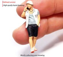 Load image into Gallery viewer, 1:64 Painted Figure Mini Model Miniature Resin Diorama Trendy Summer Caual Man A