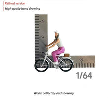 Load image into Gallery viewer, 1:64 Painted Figure Mini Model Miniature Resin Diorama Sand Bicycle Rural Outing