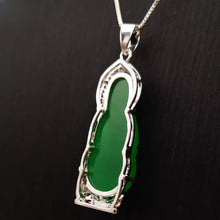 Load image into Gallery viewer, Nature Jade Guanyin Pendant Necklace Gift Jewelry charm Blessing Lucky Green S