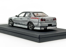 Load image into Gallery viewer, Mortal 1:64 Gray JP D1 Skyline GTR ER34 Sport Model Diecast Metal Car New Collection