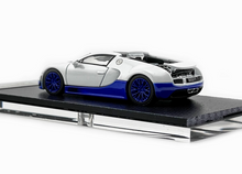 Load image into Gallery viewer, Mortal 1:64 White Blue 2010 Veyron Super Sports Model Diecast Metal Car New Collection